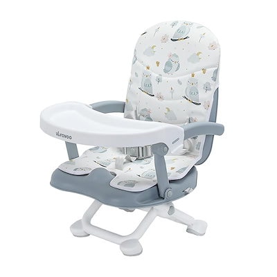 他サイト： UBRAVOO ベビーチェア ローチェア 折りたたみ カバー付き 高さ調整可能 軽量 赤ちゃん用 お食事椅子 テーブルチェア 持ち運び便利 出産祝い 6ヶ月から3歳まで 多機能チェア (木菟)の商品画像