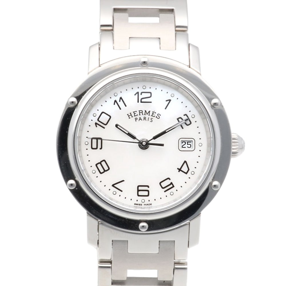 エルメス クリッパー 腕時計 ステンレススチール CL6.410 クオーツ 1年保証 HERMES 中古