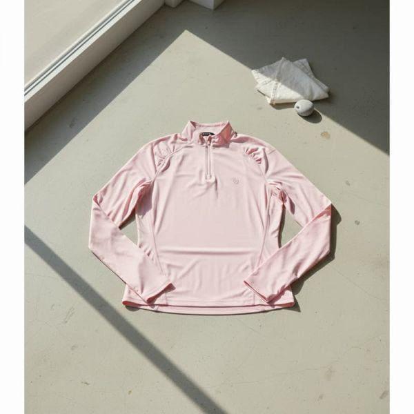 女性シルキーテックナイロンラッチドクォータージップゴルフTシャツ G4LF23K873