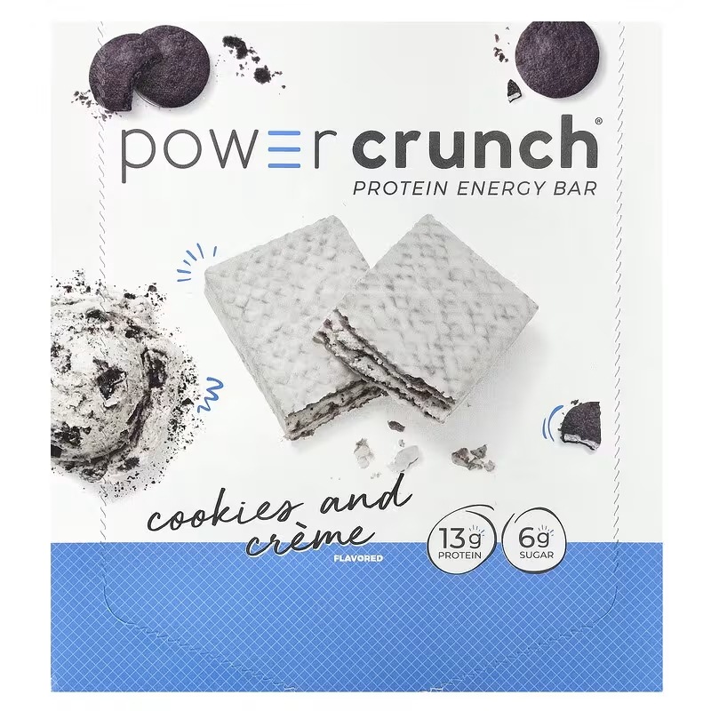 BNRG Power Crunch（パワークランチ）プロテインエナジーバー クッキーアンドクリーム 12本 各40g（1.4オンス）