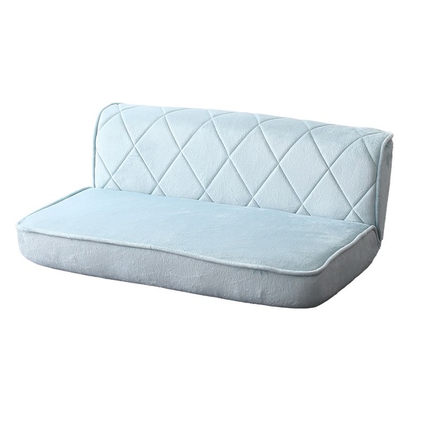 ローソファー 約99cm 2人掛け ブルー リクライニング スチールパイプ 日本製 大人かわいい ダイヤモンドソファ 完成品 リビング