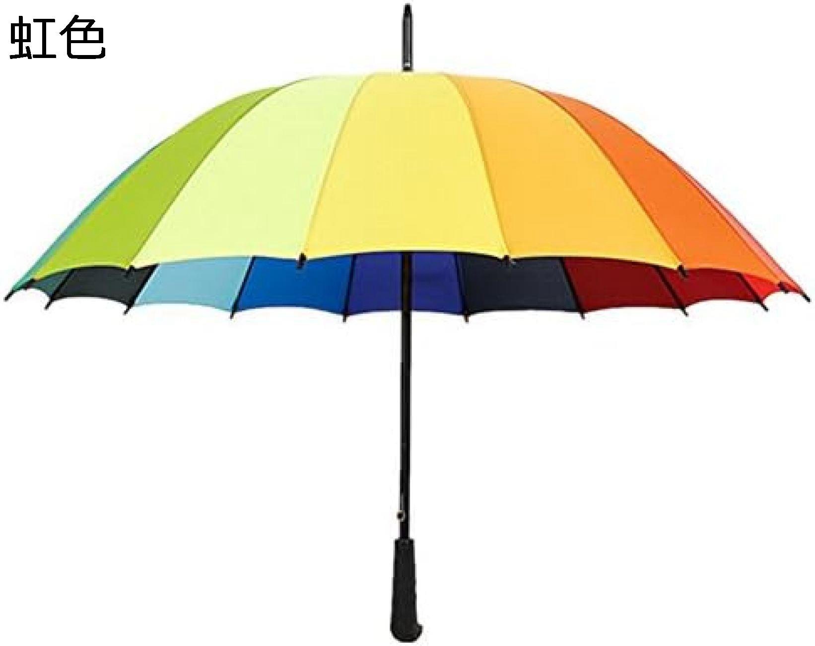 【20%OFFクーポン～】傘 長傘 大きい メンズ レディーズ 大きい 晴雨兼用 虹色 16本