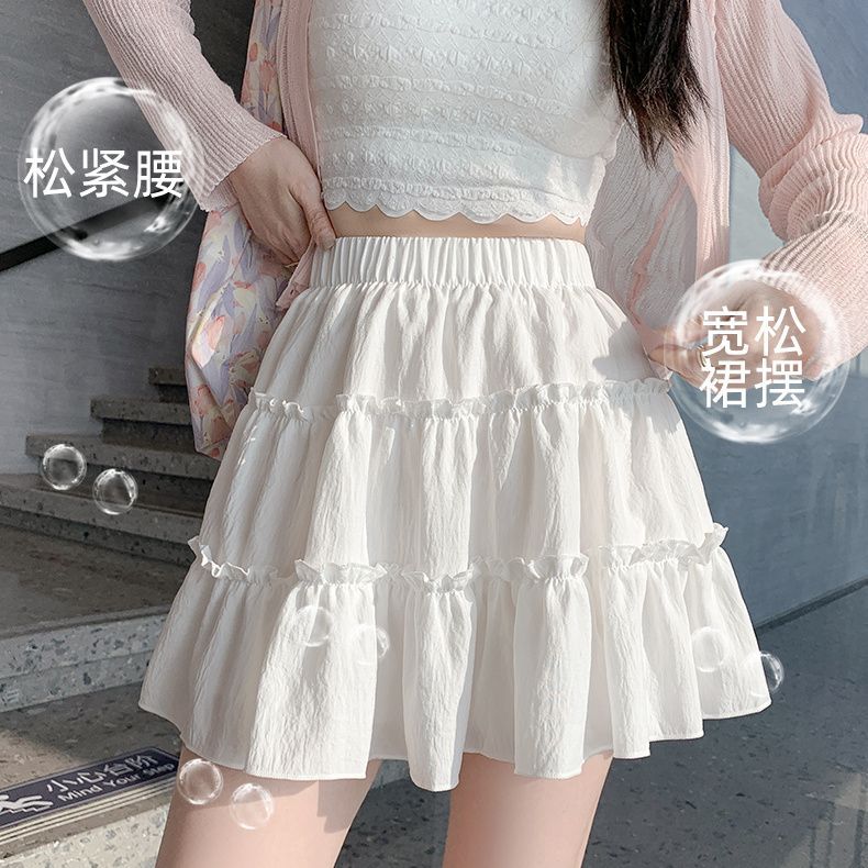 【1つ買うと10つ無料】2025ケーキ夏のケーキ -ショートスカート小さな背の高いウエストスリムで甘い黒い耳のスカートアンチエッジュール