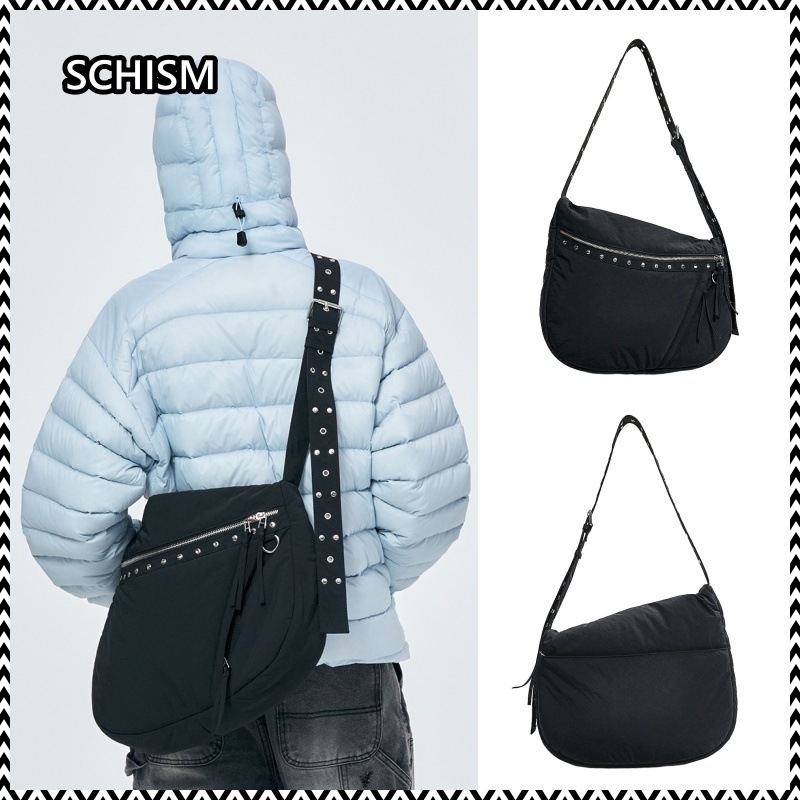 SCHISM STUDS NYLON MESSENGER BAG