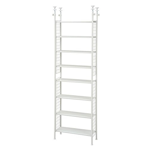 [山善] フリーラック (突っ張り) スリム 幅63×奥行25×高さ209-282cm 棚板耐荷重10kg 棚板の高さが変えられ