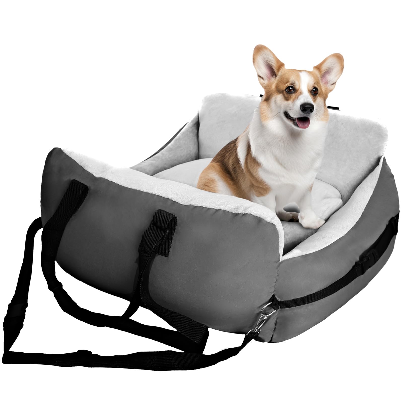 PiPiCat 犬用ドライブベッド 3way ドライブボックス ペット 車 犬 ペットキャリーバッグ ペットベッド ペットソファ 犬猫用 12Kg以下中小型犬 防災 お出かけ 通年 あったか 洗える