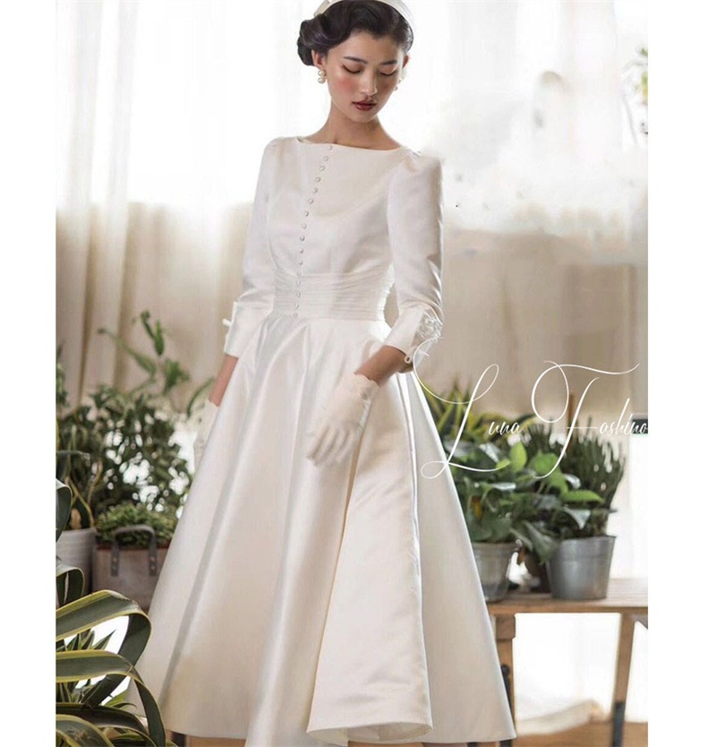 ウェディングドレス 長袖 結婚式 パーティドレス ドレス Aライン ファスナータイプ 前撮り 後撮り 披露宴 結婚式 演奏会 発表会 海外挙式ドレス