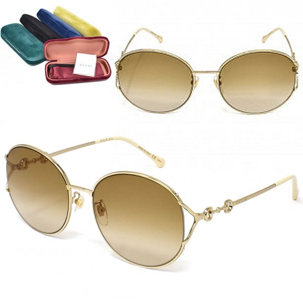 サングラス GG1017SK-004 アジアンフィット メンズ レディース ユニセックス ゴールド ブラウングラデーション