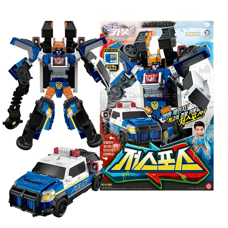 ハローカーボットサムバシーズン11ジャスポス警察車変身ロボット玩具