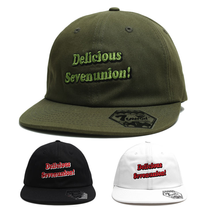 7union キャップ メンズ 春夏秋冬用 全3色 帽子 浅め ローキャップ スナップバックキャップ ダッドキャップ おしゃれ ロゴ 刺繍