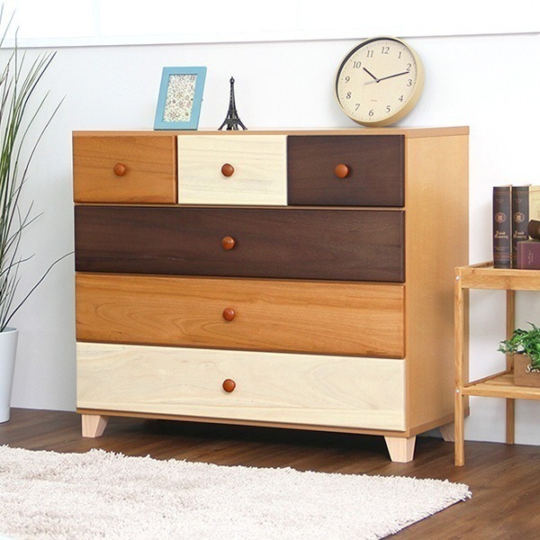 美しい木目の天然木ローチェスト 4段 幅90cm Loarシリーズ 日本製完成品Loar-ロア