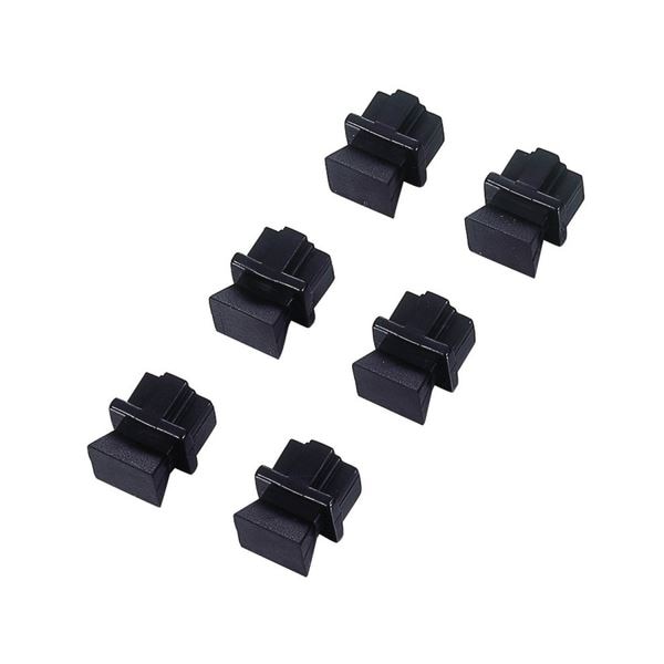 （まとめ）エレコム ほこりカバー RJ45用ブラック LD-DUSTBK6 1箱(6個)(×10セット)