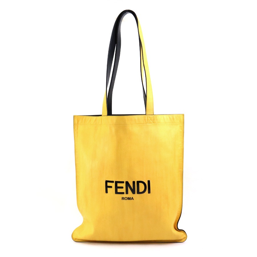 フェンディ FENDI ショルダーバッグ トートバッグ レザー イエロー×ブラック メンズ 7VA538-ADP6 h30070f