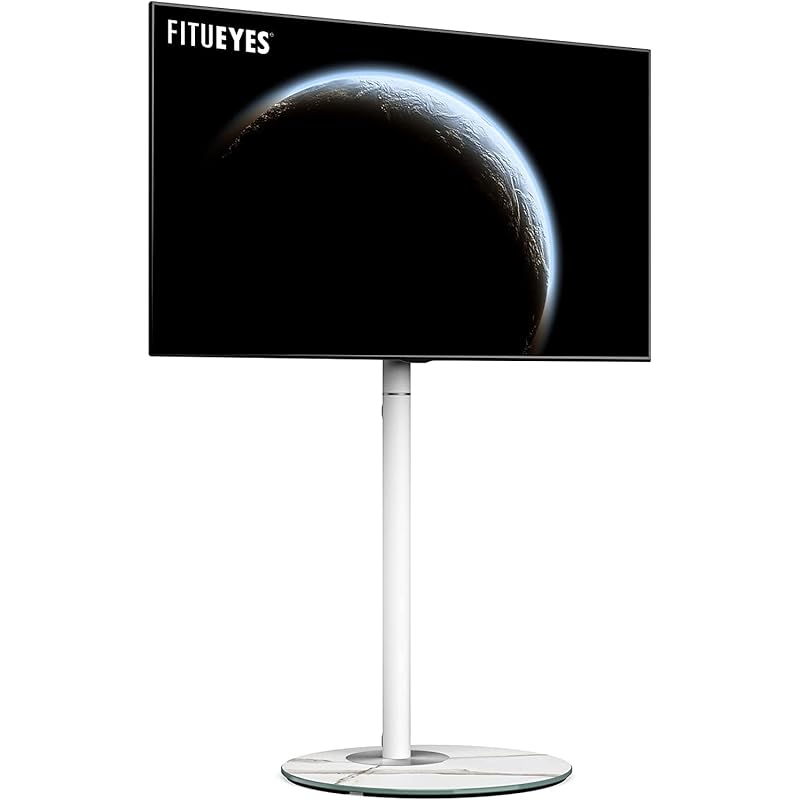FITUEYES DESIGN テレビスタンド 37型65型対応 壁寄せテレビスタンド コーナー イーゼル 大理石風 北欧スタイル 室内インテリア TVスタンド 荷重40kg 高さ調節可能 首振り可