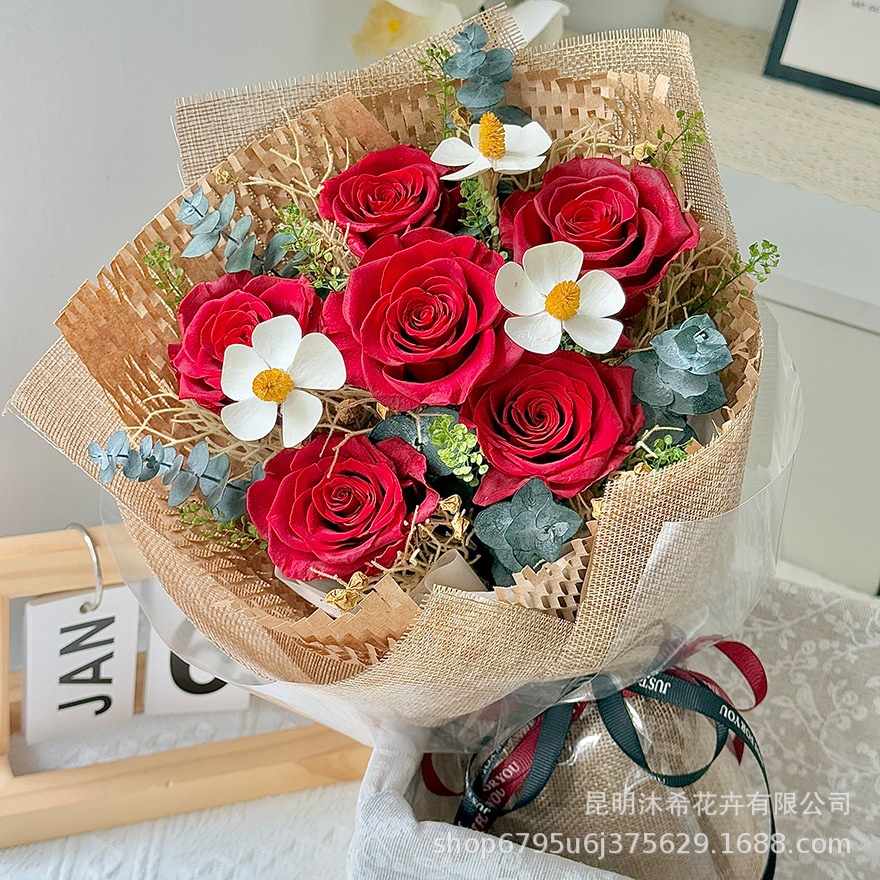 独占販売卒業シーズン贈り物 バレンタインにプリザーブドフラワーのバラの花束彼女や恋人に赤いバラのプリザーブドフラワーの花束高級花束2つの方がお得です