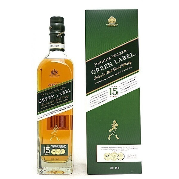 ジョニー ウォーカー グリーンラベル 緑 ラベル １５年 43度 箱付 700ml 正規品 ブレンデット モルト スコッチウイスキー ^YCJWGRJ0^
