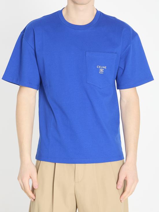 CELINE Men T-Shirts RX0I31242 BLUE