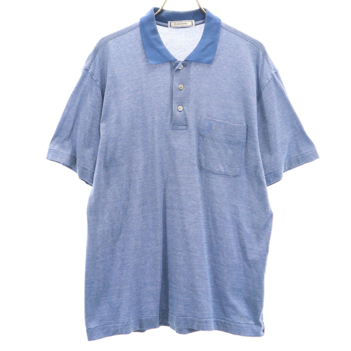 90s オールド 半袖 ポロシャツ M ブルー メンズ 古着