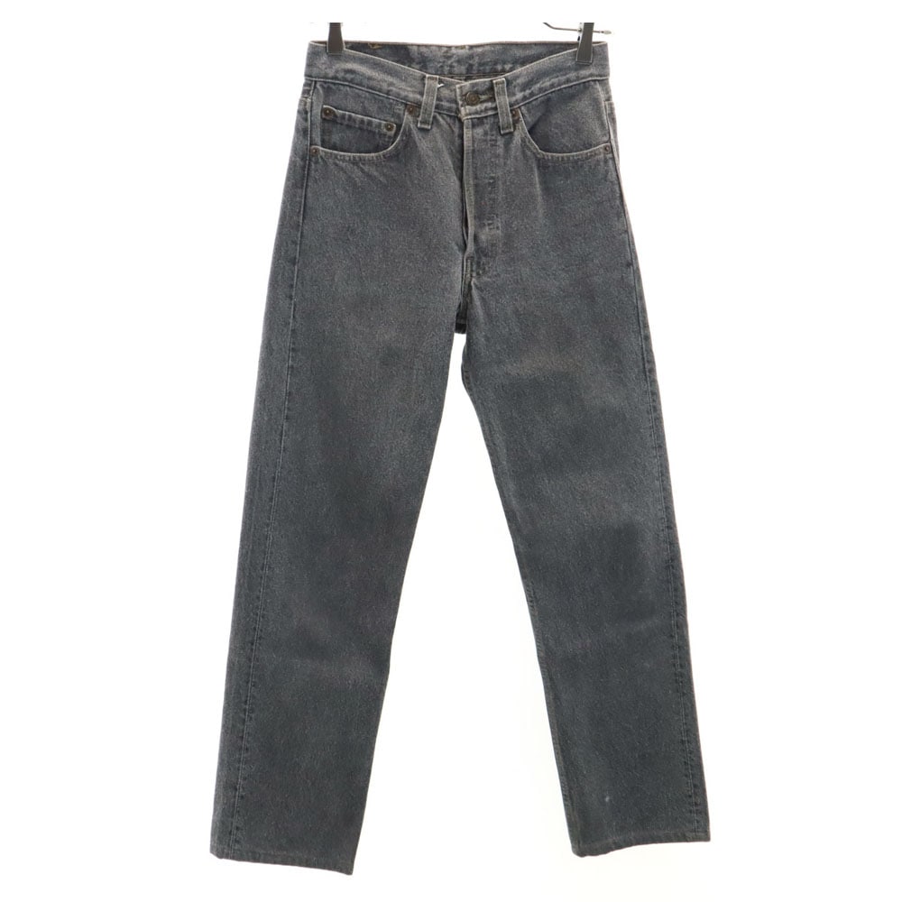 90s USA製 501 オールド 後染め ブラック ストレートデニムパンツ ｗ27 ブラック系 ジーンズ ボタンフライ レディース