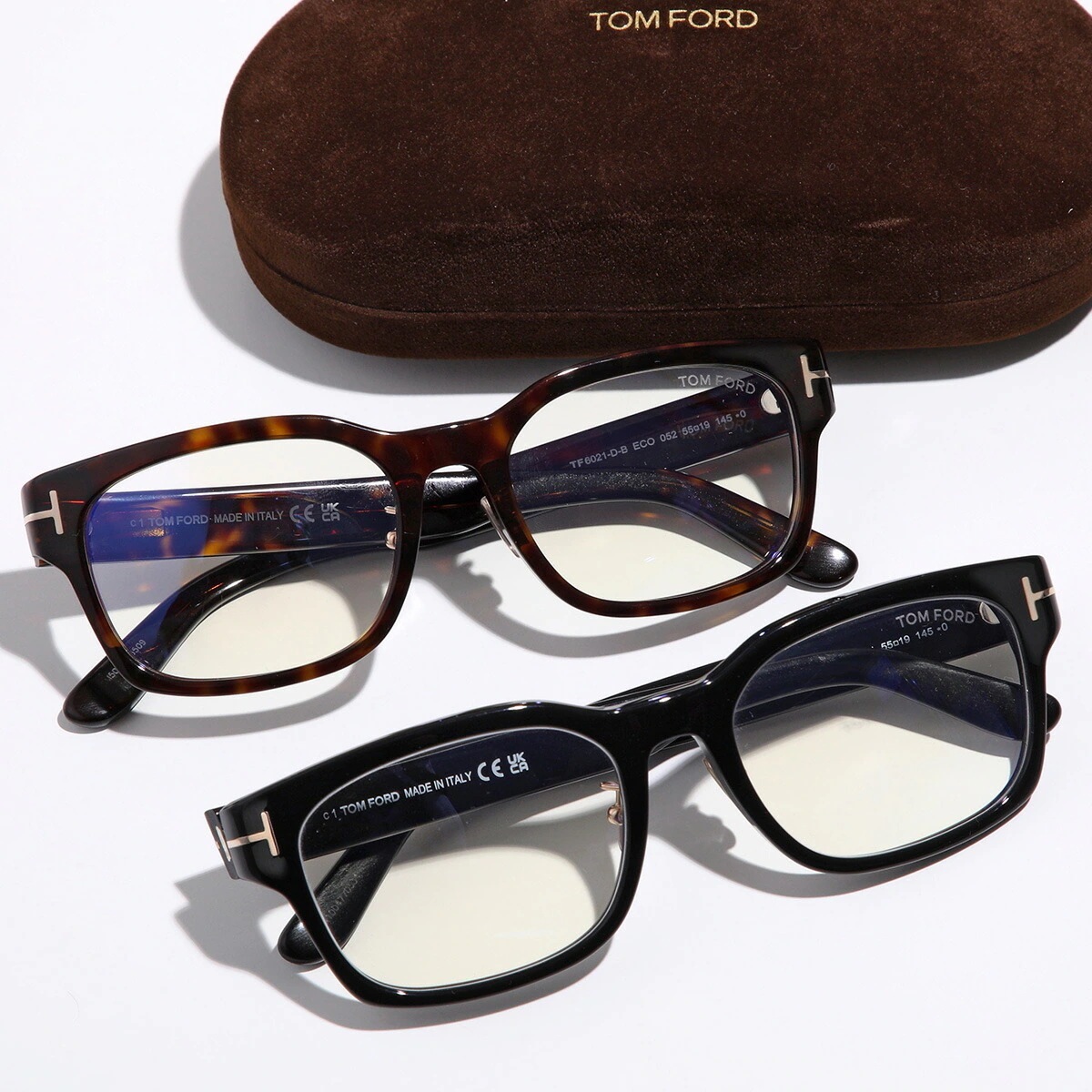 TOM FORD トムフォード メガネ TF6021-D-B FT6021-D-B メンズ ウェリントン型 アジアンフィット ブルーライトカット クリングスタイプ 【日本企画】