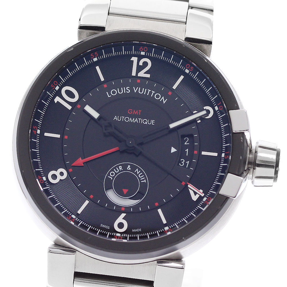 ルイ・ヴィトン LOUIS VUITTON Q1156 タンブール エボリューション GMT 自動巻き メンズ 箱付き_962265【中古】