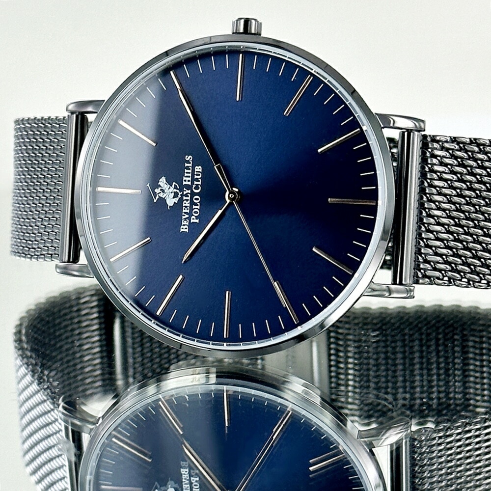 腕時計 メンズ 正規品 ビバリーヒルズ ポロクラブ ステンレス 時計 シンプル ビジネス 男性 プレゼント 誕生日 記念日 ギフト 男友達 同僚 兄弟 父親 ガンメタ ブレスレット メンズ腕時計 ポイ
