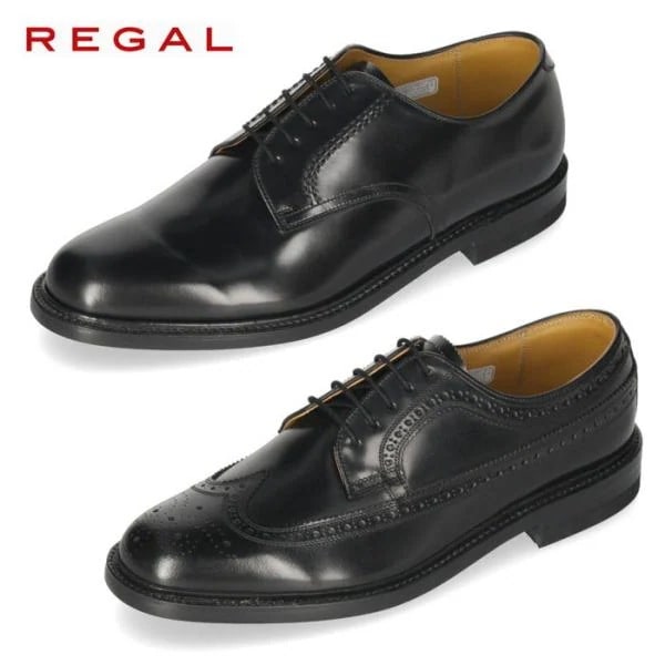 リーガル REGAL 靴 メンズ ビジネスシューズ 2504NAEB 2589NEB ブラック プレーントゥ ウイングチップ 外羽根式 紳士靴 日本製 2E 本革