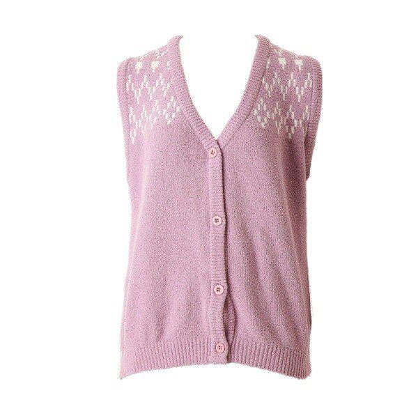 WPA556WLV_ノルディックパターン女性セーター型チョッキ