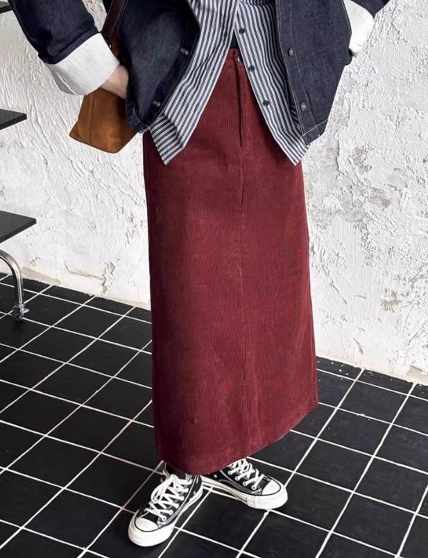 【送料無料】ワインレッド 灰色 グレー カラバリあり ハリ感 ふっくら ハイウエスト Aライン ロング丈 ひざ下 秋 レディース ボトムス 8,423円