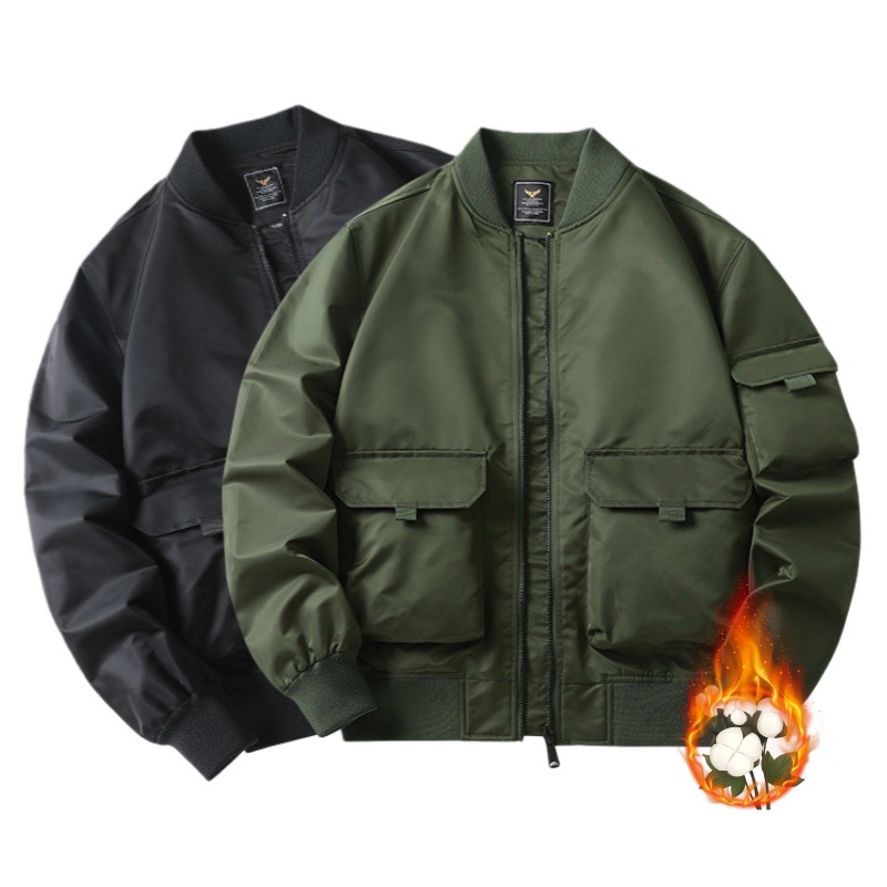 MA-1 フライトジャケット 中綿 ミリタリージャケット ブルゾン メンズ ジャンパー アウター ジャケット ライトアウター 防風 ストリート系 無地 通勤 通学 多ポケット アウトドア