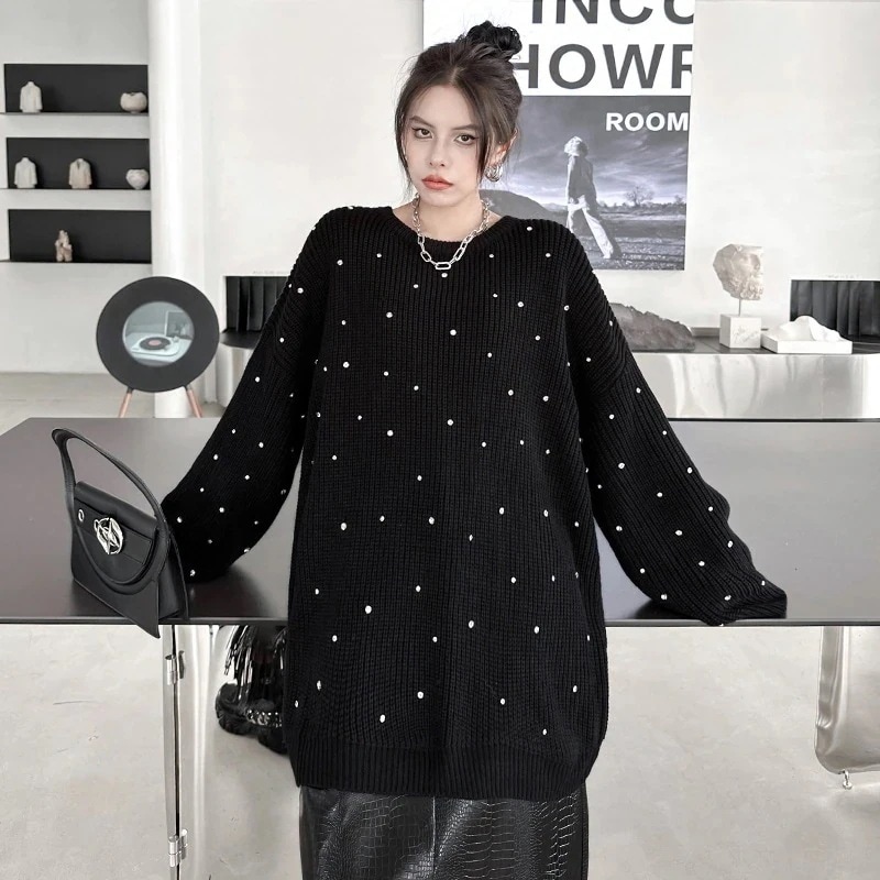 トップスニットおしゃれ オシャレベーシックニット ベーシックニッ 丸ネック ゆったり アウター なリブニット セーター リブニット トップス ラウンドネックニット