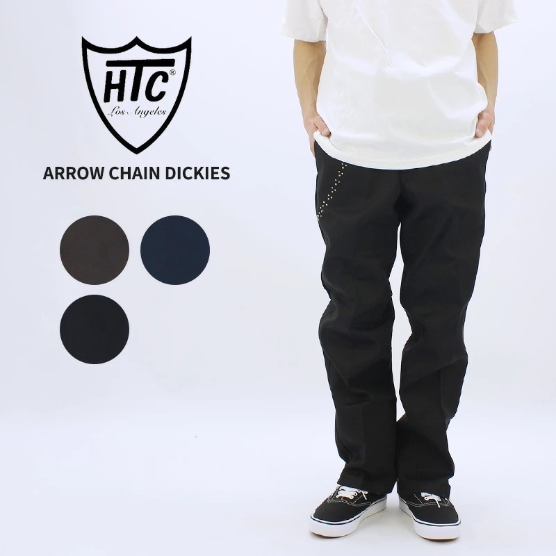 エイチティーシー メンズ ワークパンツ チノパン HTC アローチェーン ディッキーズ874型 パンツ スタッズ Dickies 793-6910005
