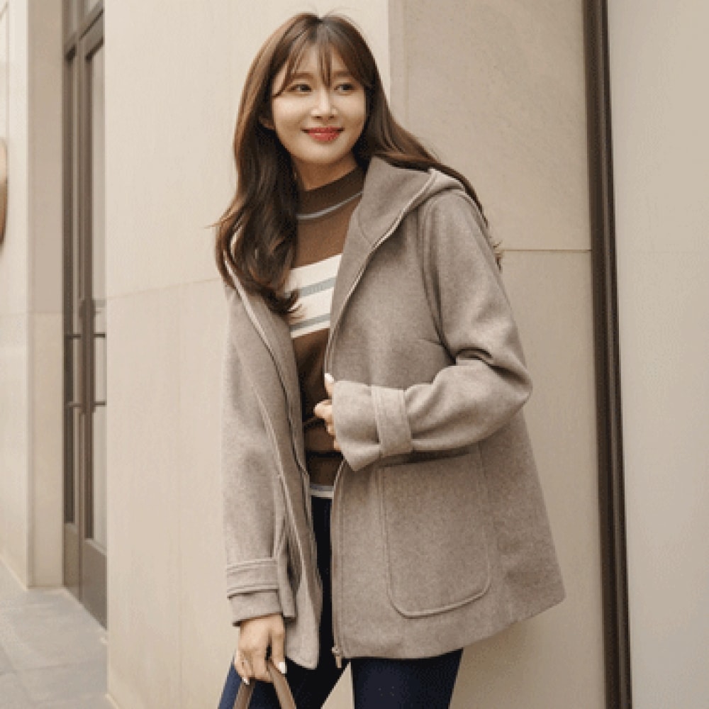 クリック＆ファニースローフード付きウールコート