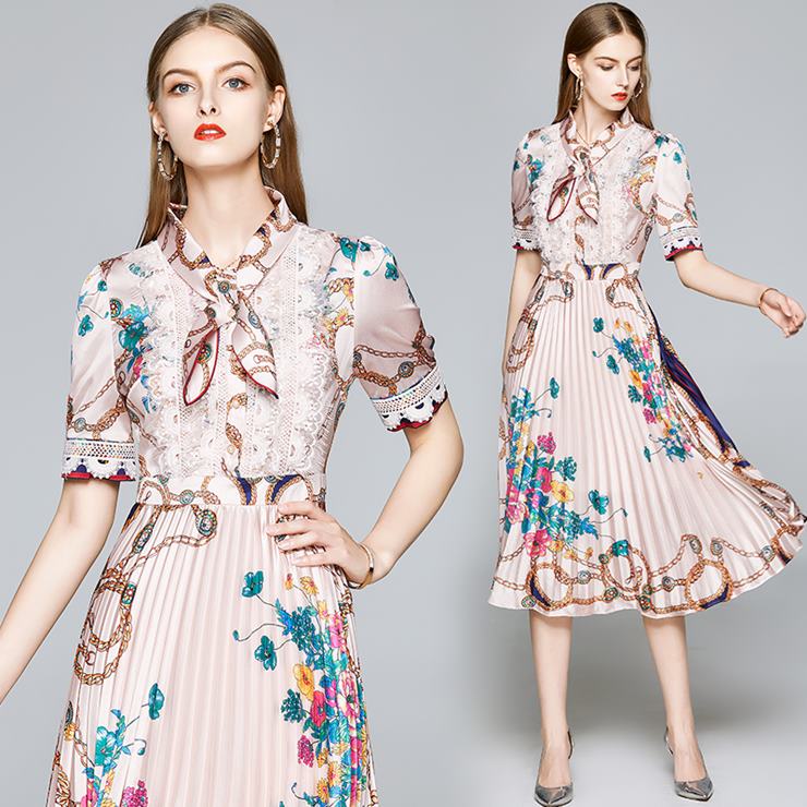 【5,022円クーポン利用で 9/20まで】 ボウタイプリーツワンピース ワンピース 結婚式 ドレス 結婚式 二次会 入園式 卒業式 大人 上品 入学式 OL レディース 春 夏 秋 冬