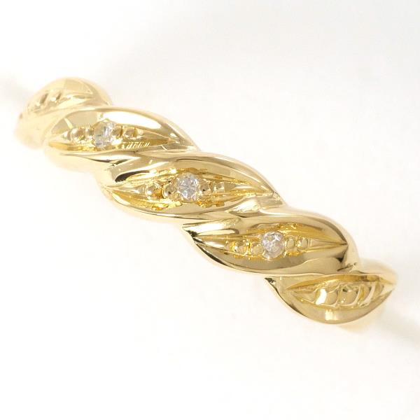 K18 18金 YG イエローゴールド リング 指輪 3号 ダイヤ ジュエリー 中古