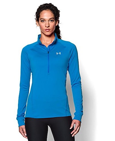 Under Armour Womens Tech 1/2 Zip Shirt, Jazz Blue/Metallic Silver, Medium Under Armour Womens Tech 1/2 Zip Shirt, Jazz Blue/Metallic Silver, Medium