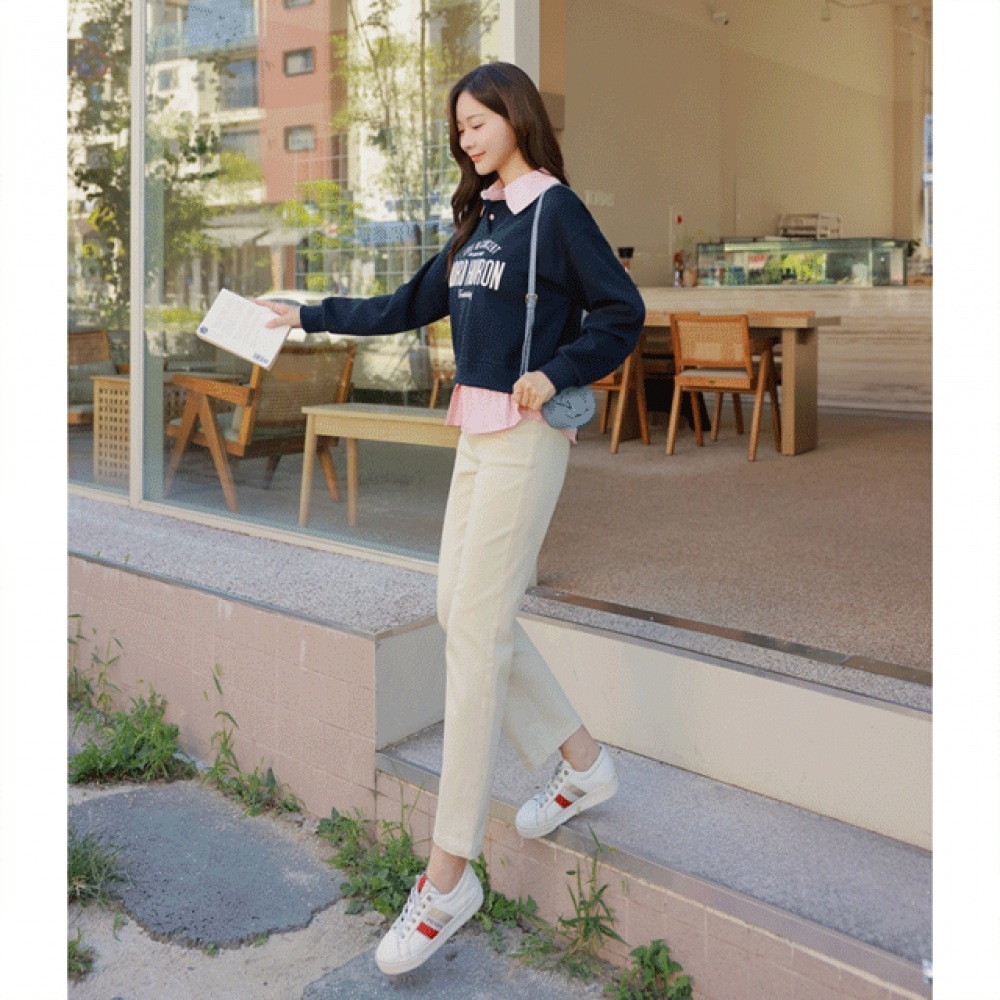 クリック&ファニークリーンフィットストレートコットンパンツ [SMLサイズ]