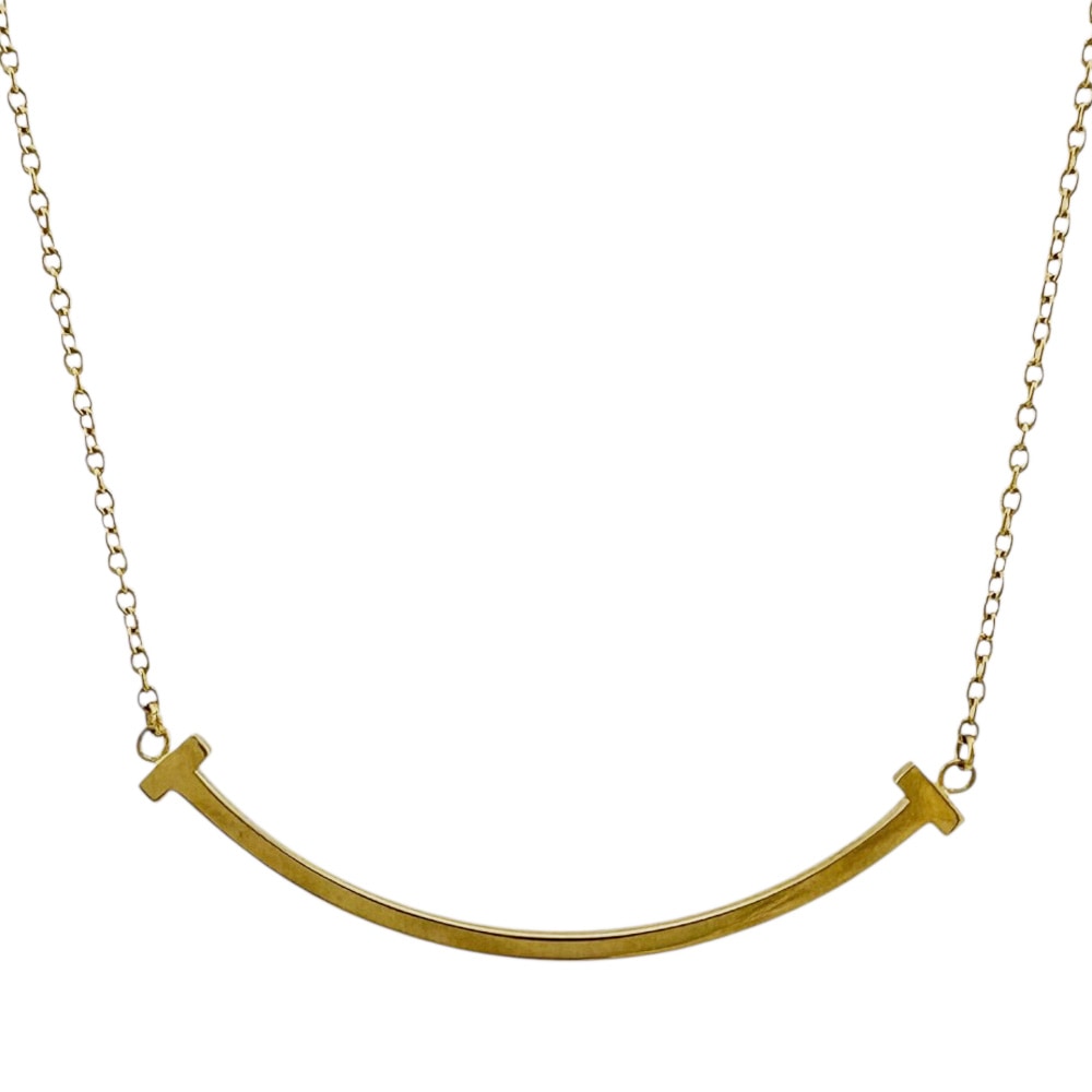 ティファニー Tスマイル ネックレス 18金 K18イエローゴールド TIFFANY&Co. 中古 美品