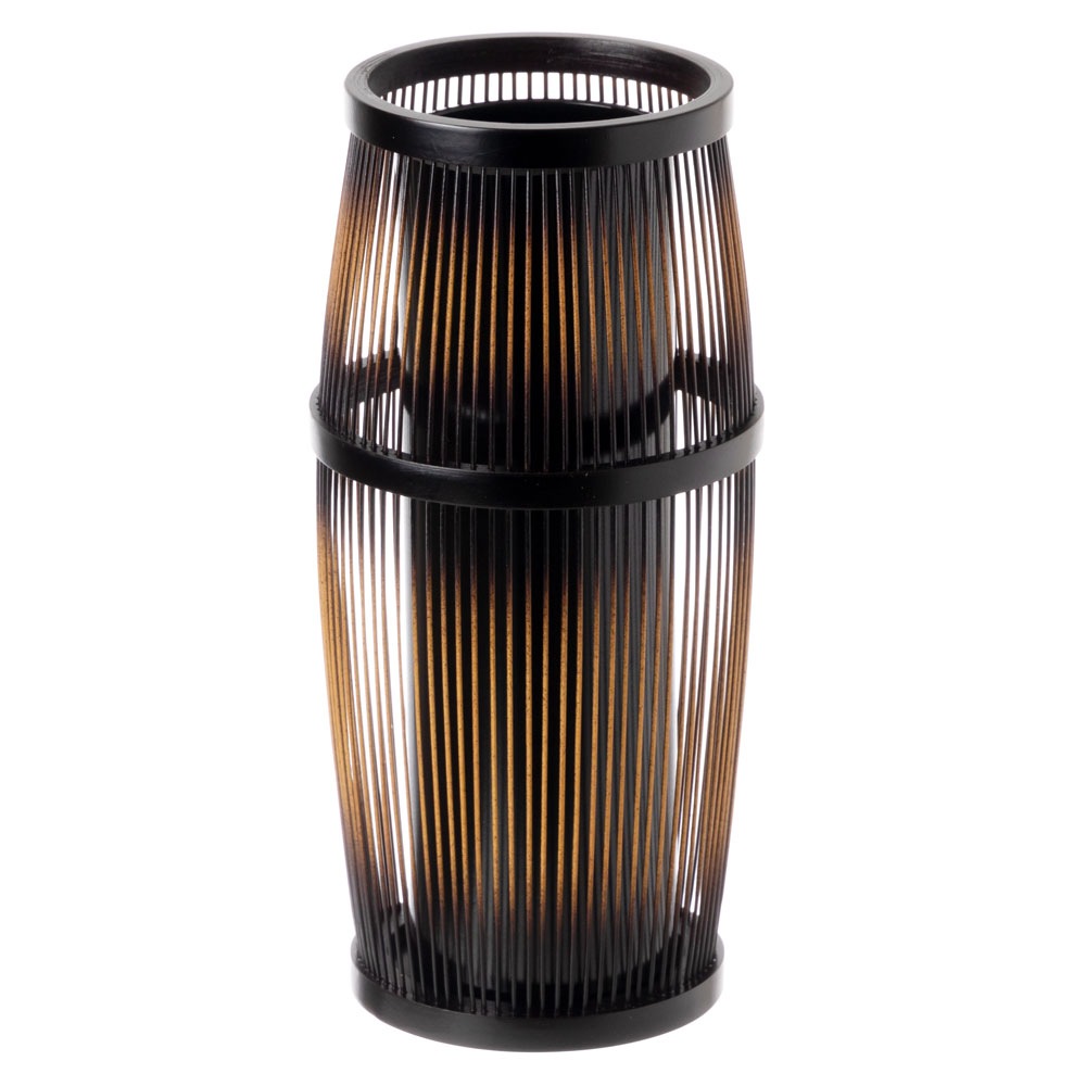 駿河竹千筋細工　花器　しおり（塗り）　静岡県伝統工芸品　黒田雅年 作　職人が竹ひごを組んで千筋にして作り上げられた花瓶　繊細で滑らかな曲線美