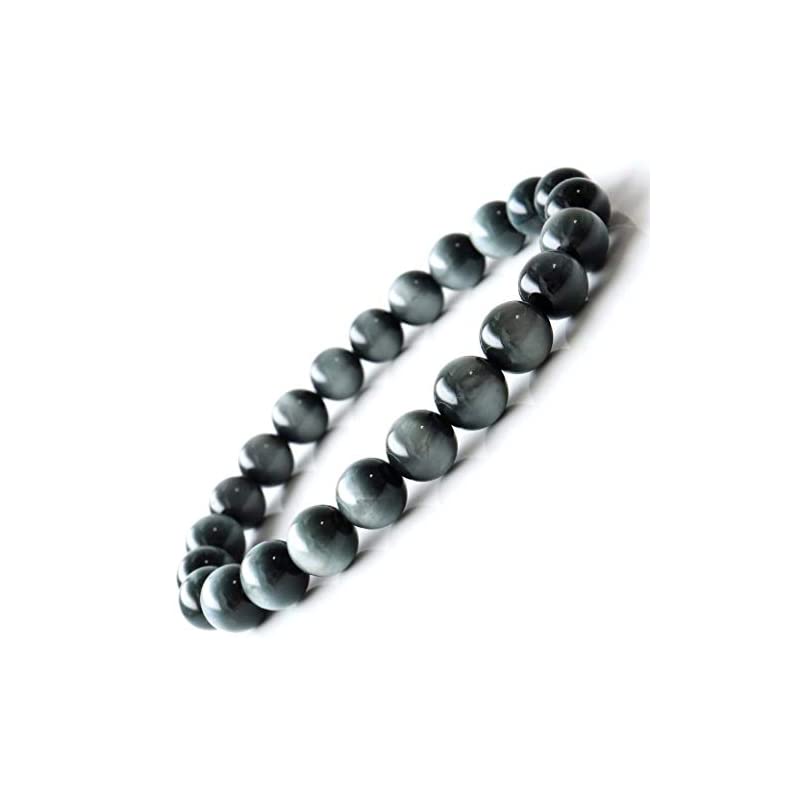 イーグルアイ グレー タイガーアイ ブレスレット 8mm キャッツアイ 天然石 内径 約16.5cm 6,627円