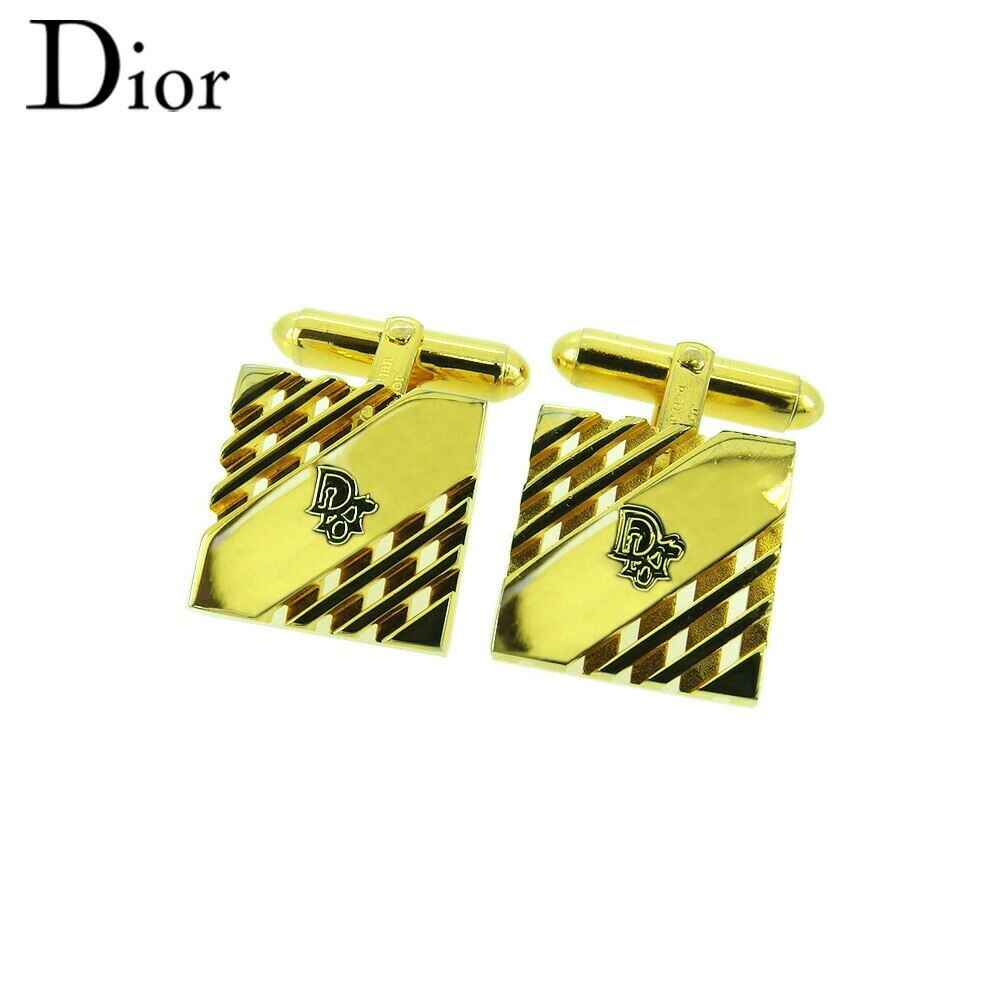 カフス カフリンクス ロゴ メンズ スクエア スウィヴル式 ゴールド 中古