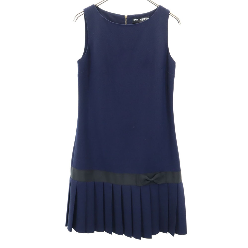 ノースリーブ ワンピース 4 ネイビー系 バックジップ レディース 5,168円