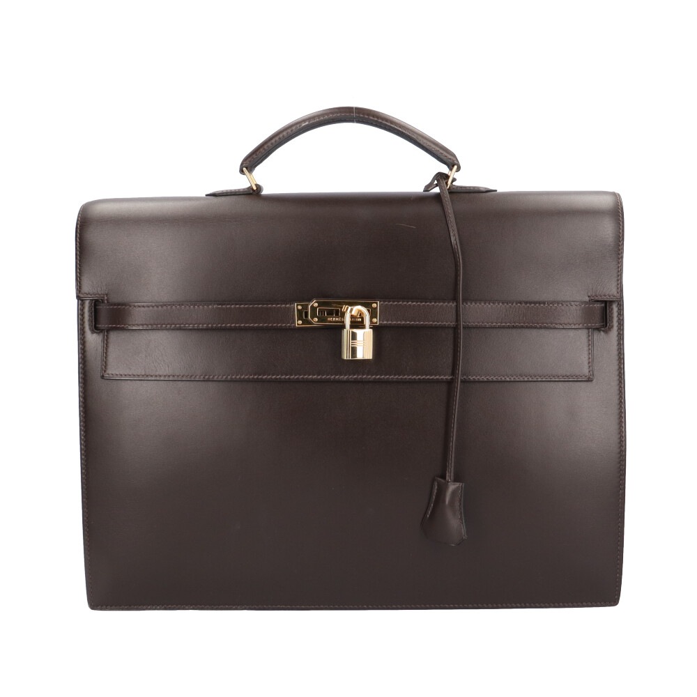 エルメス ケリーデペッシュ38 ビジネスバッグ ボックスカーフ ブラウン HERMES 中古 495,000円