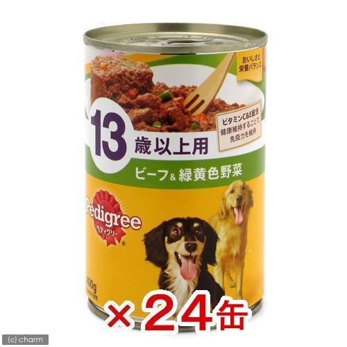 １３歳以上用　ビーフ＆緑黄色野菜　４００ｇ　２４缶　ドッグフード　ＣＲＣ45―08―45―30―10
