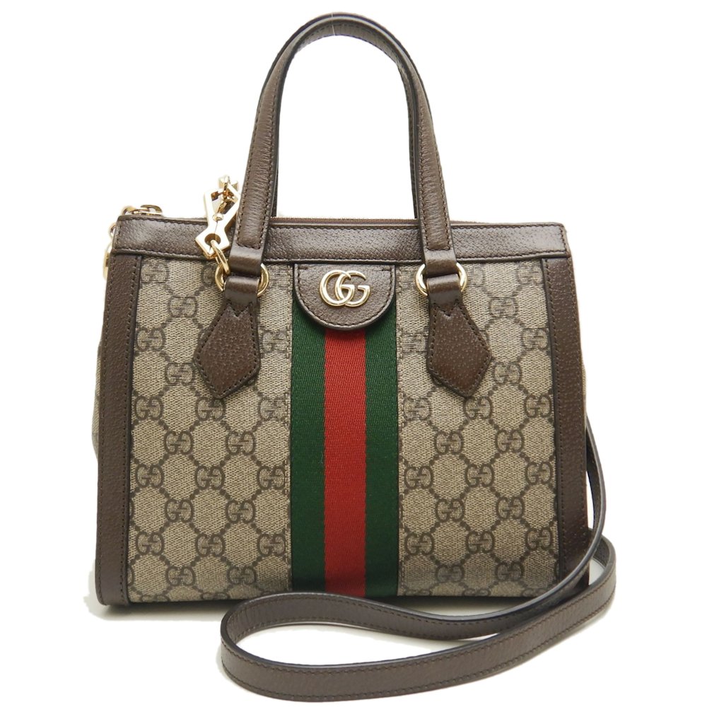 スモールトートバッグ 547551 トートバッグ オフィディア 2WAY GGスプリームキャンバス ベージュ ブラウン/252434【中古】