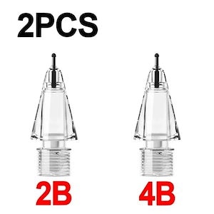 Apple Pencilの交換用シリコンペン 耐摩耗性スタイラスペンのヒント ミュート 詰め替え用スペアペン先1/2 4b 2b Clear Mixed 2PCS