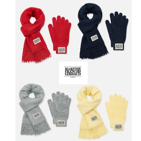 marithe francois girbaud CLASSIC LOGO MUFFLER & GLOVE 4colors