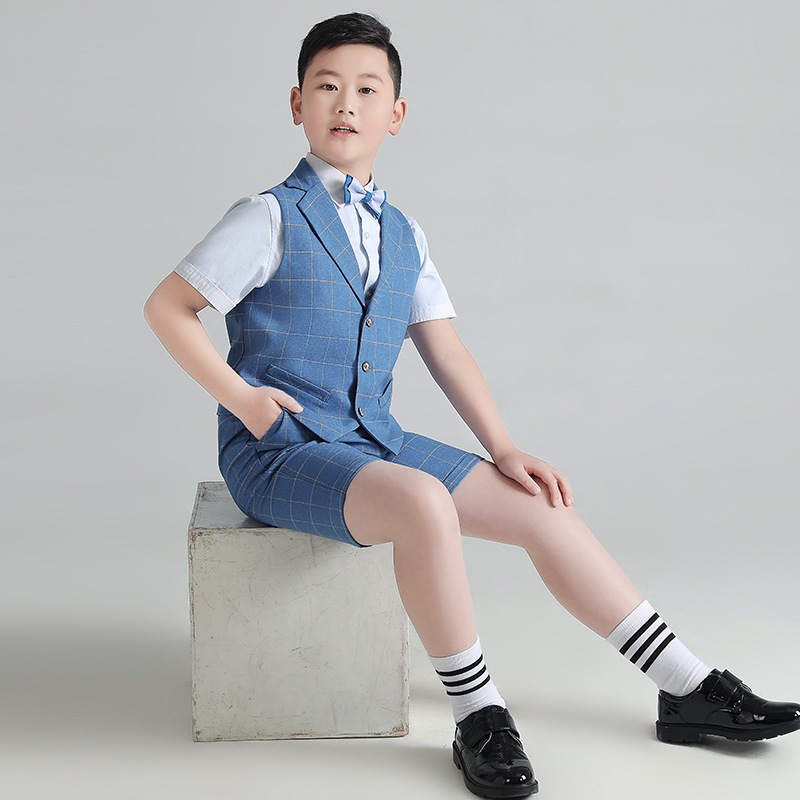 子供ドレス春と秋ボーイズファットバージョンオーバーオールスーツビッグ子供ピアノホストパフォーマンス服プラスサイズ