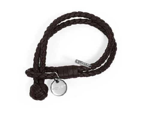 BOTTEGA VENETA 113546-V3UN1-2062-M ボッテガヴェネタ イントレチャート ブレスレット ラムスキンレザー ユニセックス ブラウン×シルバー 35,178円