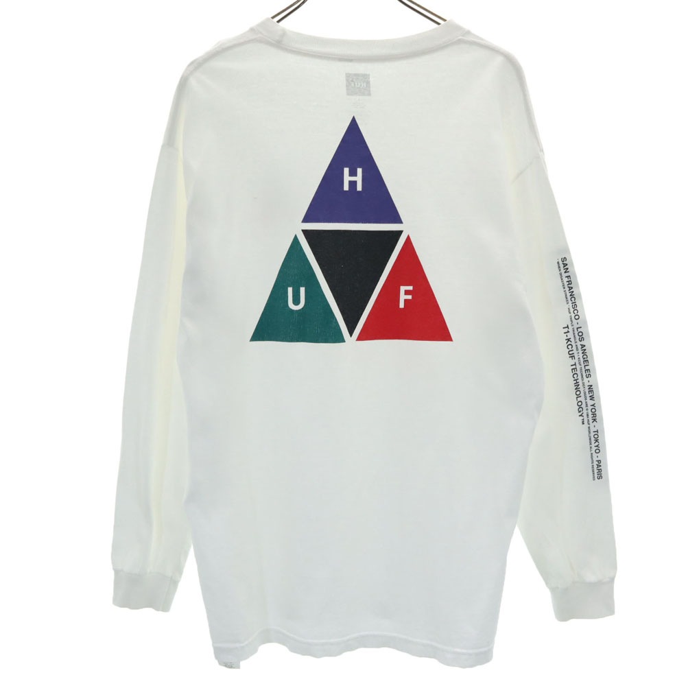 バックプリント 長袖 Tシャツ L 白 ロンT メンズ